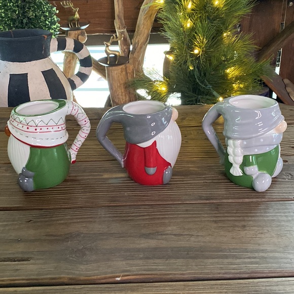 Pottery Barn Cute and Whimsical Gnome Shaped Ceramic Mugs - Set of 3 - Picture 7 of 16
